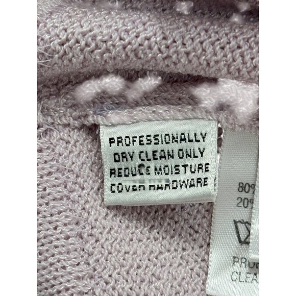 St. John Collection Santana Knit Cardigan Lilac W/ Black White Trim Size 8 -READ - Picture 14 of 14